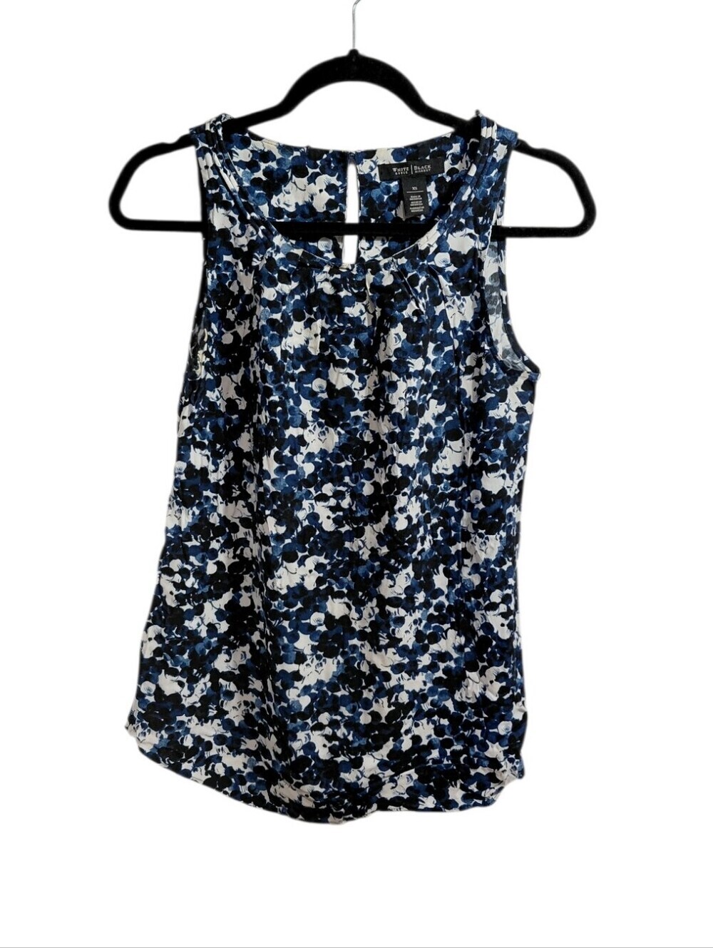 White House Black Market Blue and White Floral Print Tank